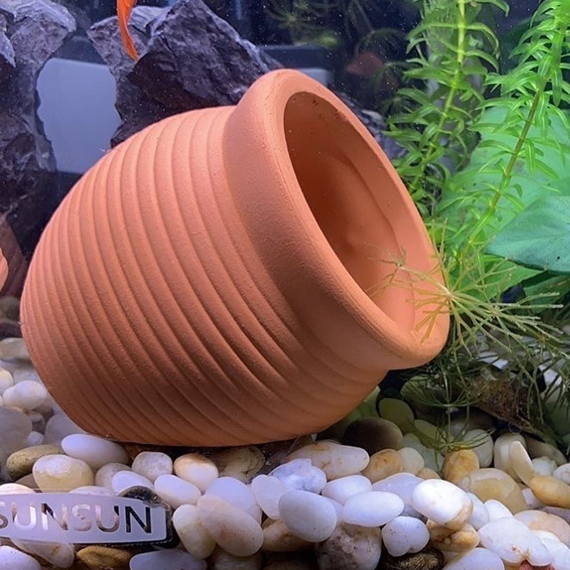 Hide Cave Ceramic - Ceramics Jar Fish Tank Decoration Aquarium