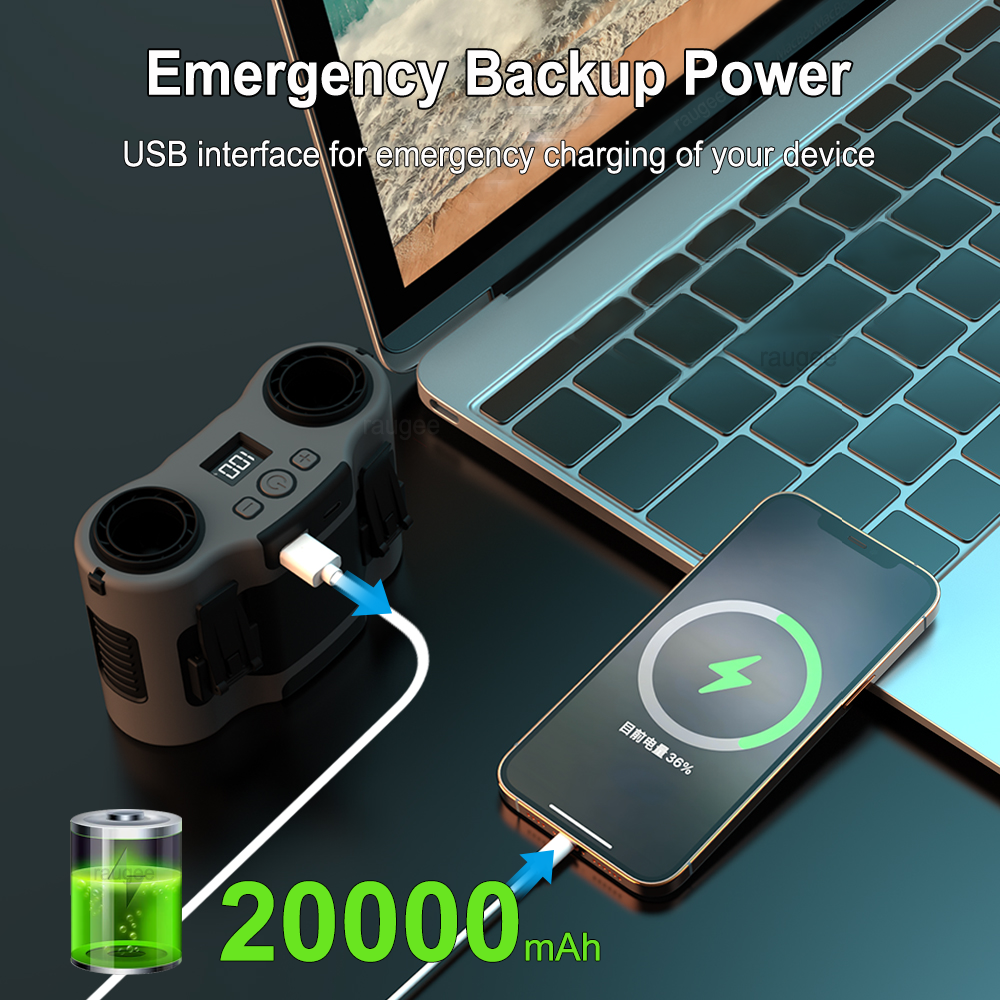 20000mAh Waist Fan Portable Ou – обзор и цена Timer Dual Outlet