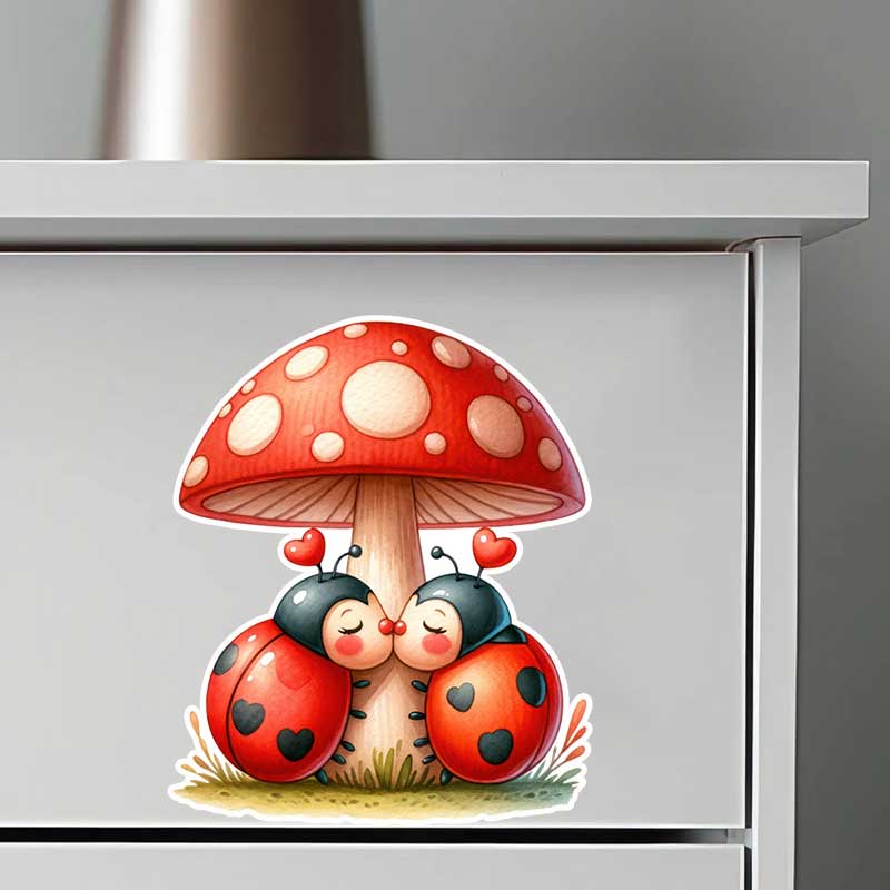Cute Ladybug Wall Stickers Liv – обзор и цена Pvc Panel Background