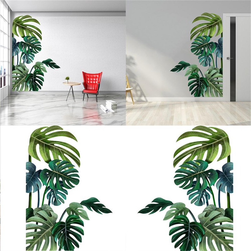 Large Nordic Green Leaf Wall S – обзор и цена Pvc Panel Background